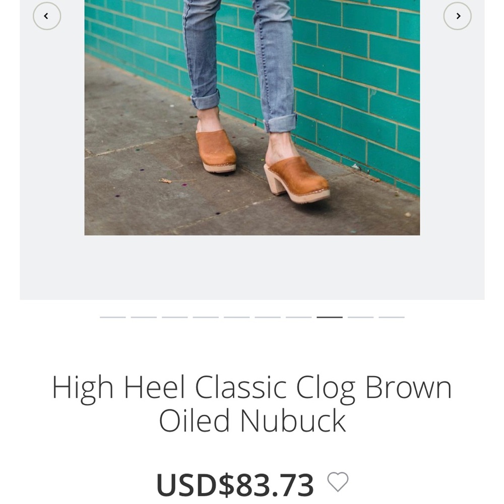 Lotta High Heel Classic Clog Brown Oiled Nubuck - Picture 5 of 5